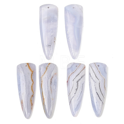 Natural Blue Lace Agate Pendants G-K381-23A-1
