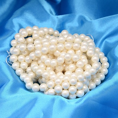 Round Shell Pearl Bead Strands X-BSHE-L011-8mm-A013A-1