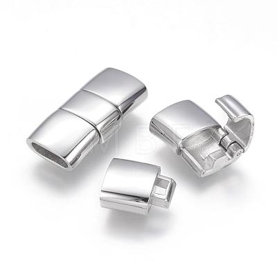 Tarnish Resistant 304 Stainless Steel Fold Over Clasps STAS-G143-25P-1