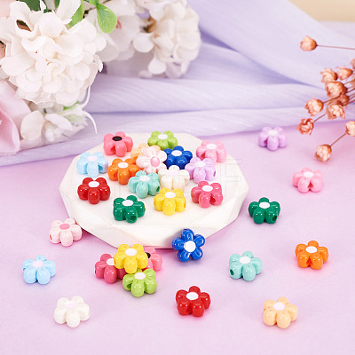 30Pcs 15 Colors Baking Paint Opaque Acrylic Beads MACR-TA0003-04-1