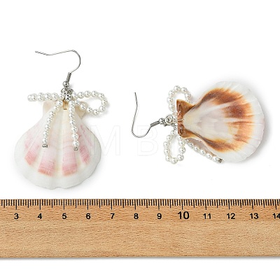 Natural Scallop Shell Dangle Earrings EJEW-TA00813-1