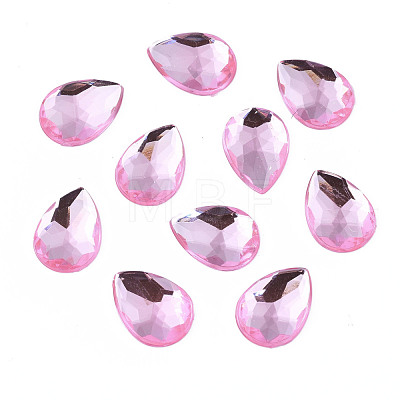 Acrylic Rhinestone Flat Back Cabochons GACR-Q010-10x14-04-1