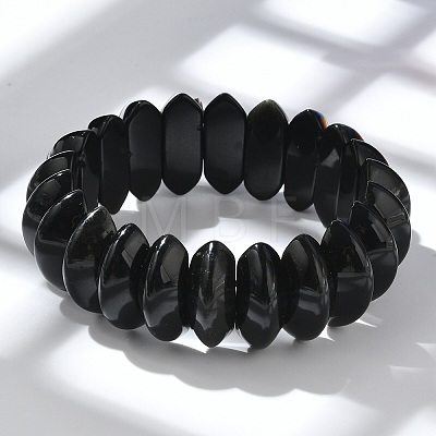 Bicone Natural Obsidian Beads Stretch Bracelets for Women Men BJEW-C097-05E-1