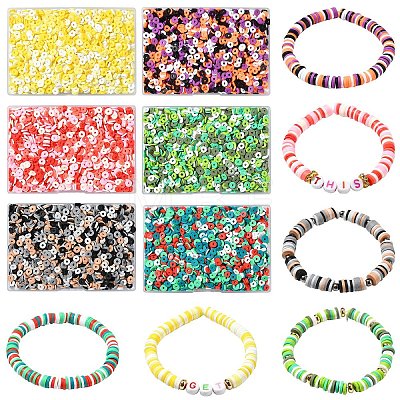 1880Pcs 4 Colors Handmade Polymer Clay Beads CLAY-YW0002-01B-1