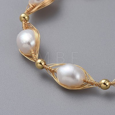Natural Pearl Beaded Bracelets BJEW-JB04888-1