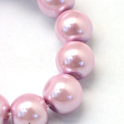 Baking Painted Pearlized Glass Pearl Round Bead Strands HY-Q003-10mm-47-1