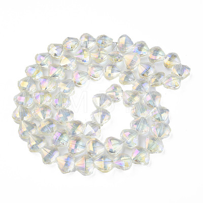 Electroplate Transparent Glass Beads Strands EGLA-N002-36-C04-1