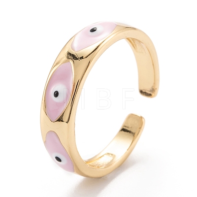 Brass Enamel Cuff Rings RJEW-I077-18G-1