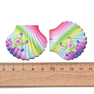 Rainbow Color Printed Iron Pendants RN-CBA3547-01A-1