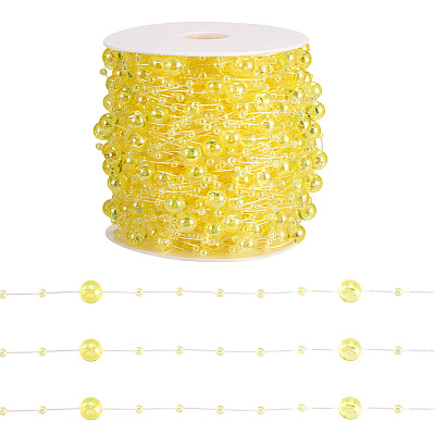 Acrylic Round Beaded Link Chains DIY-MB0007-001F-1