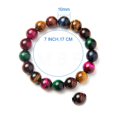 Natural Tiger Eye Round Beads Stretch Bracelets BJEW-PH0001-10mm-09-1