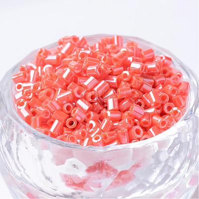 Opaque Colors Lustered Two Cut Glass Seed Beads SEED-Q022-130-1