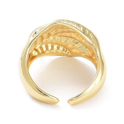 Brass Open Cuff Rings for Women RJEW-D016-05G-1