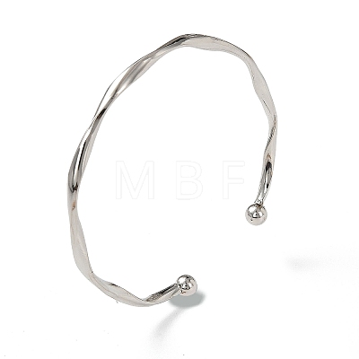 Wave Alloy Cuff Bangles BJEW-L701-04P-1