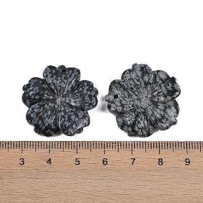 Natural Snowflake Obsidian Carved Pendants G-B097-01A-10-1