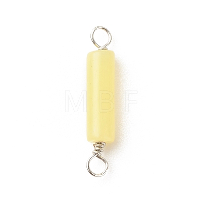 Natural Lemon Jade Connector Charms PALLOY-JF01574-02-1