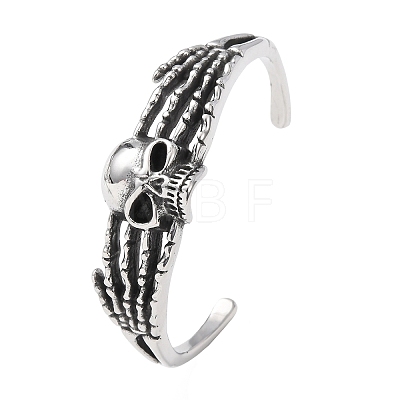 316 Surgical Stainless Steel Cuff Bangles BJEW-C142-01E-AS-1