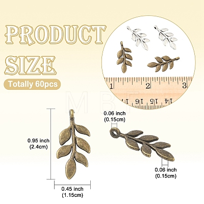 60Pcs 2 Colors Tibetan Style Alloy Pendants FIND-YW0011-27-1