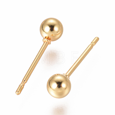 304 Stainless Steel Ball Stud Earrings EJEW-F237-01B-G-1