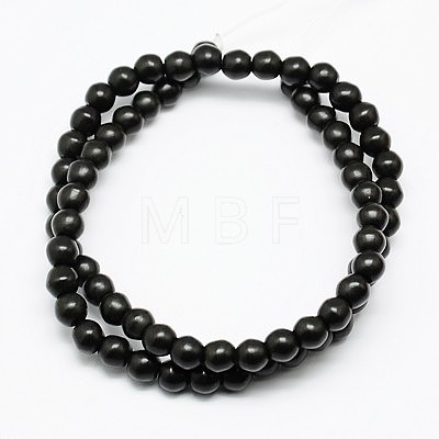 1 Strand Dyed Black Round Synthetic Turquoise Beads Strands X-TURQ-G106-6mm-02C-1