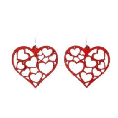 Hollow Heart Acrylic Dangle Earrings FS-WG95D61-01-1