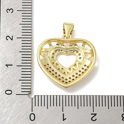 Rack Plating Brass Micro Pave Cubic Zirconia Pendants KK-F869-04G-1