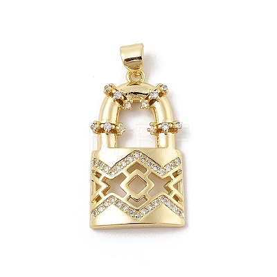 Brass Micro Pave Cubic Zirconia Pendants KK-U047-13G-1