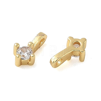 Brass Pave Clear Cubic Zirconia Charms CU-CBA9FFD-11G-04-1