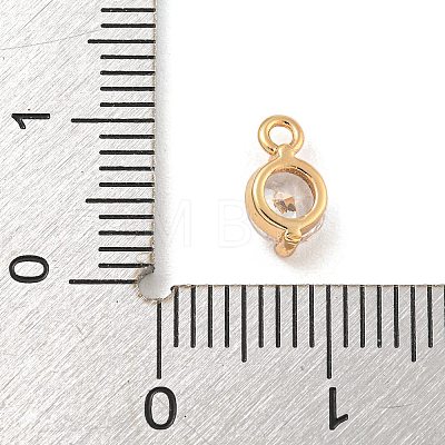 Flat Round Brass Micro Pave Cubic Zirconia Charms KK-Z072-02KCG-01-1