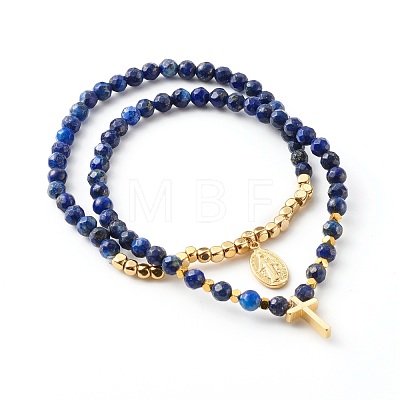 Natural Mixed Gemstone Stretch Charm Bracelets Sets BJEW-JB06252-1