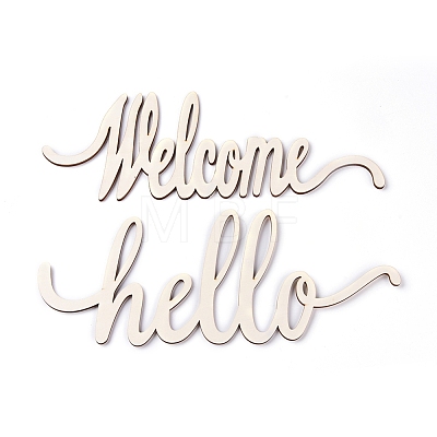 Hello Welcome Pendant Decorations DIY-WH0157-36-1