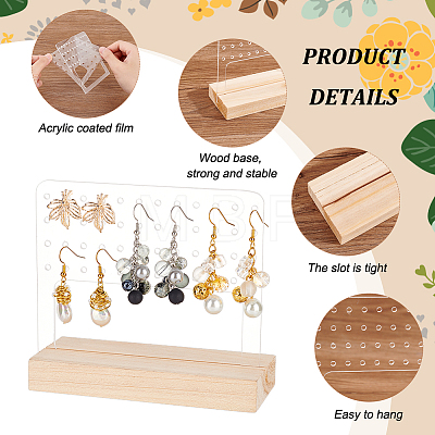Transparent Acrylic Earring Diaplay Stands EDIS-WH0029-80B-1