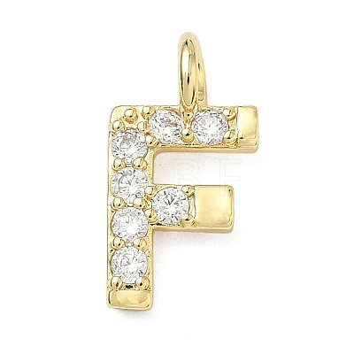 Brass Micro Pave Clear Cubic Zirconia Pendants KK-I476-01G-F-1