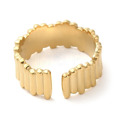 304 Stainless Steel Twist Open Cuff Ring for Women RJEW-I098-19G-1