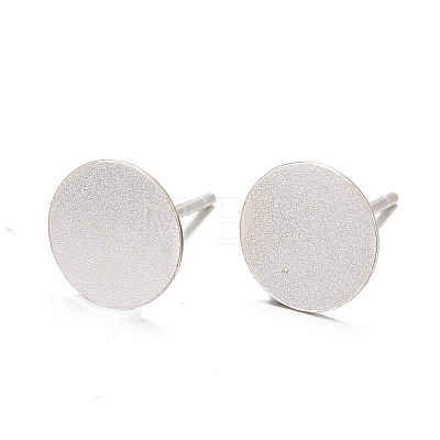 925 Sterling Silver Flat Pad  Stud Earring Findings STER-K167-045G-S-1