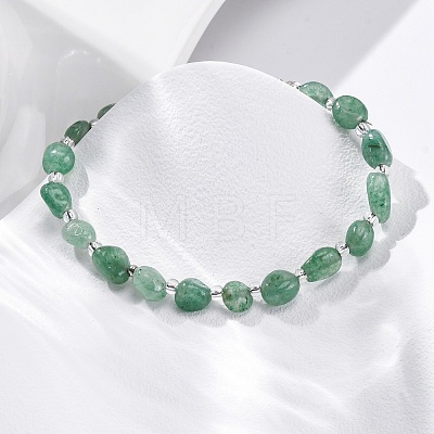 Natural Green Aventurine Beaded Bracelets for Women G-P563-07P-23-1