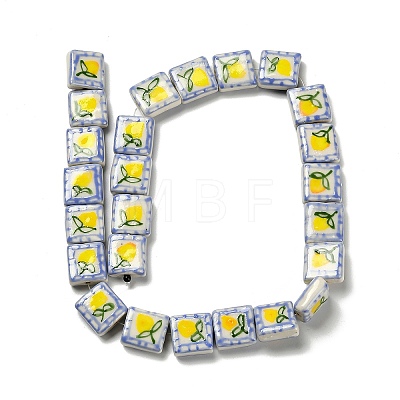 Printed Handmade Porcelain Beads LAMP-D303-06F-01-1