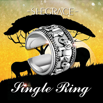 SHEGRACE 925 Thailand Sterling Silver Wide Band Rings JR673A-1