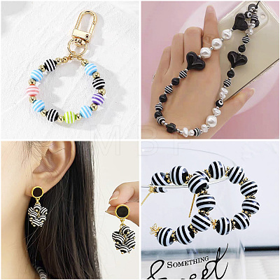 Striped Resin Beads RESI-TAG0001-01-1