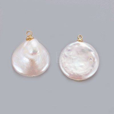 Natural Cultured Freshwater Pearl Pendants PEAR-J004-30G-1