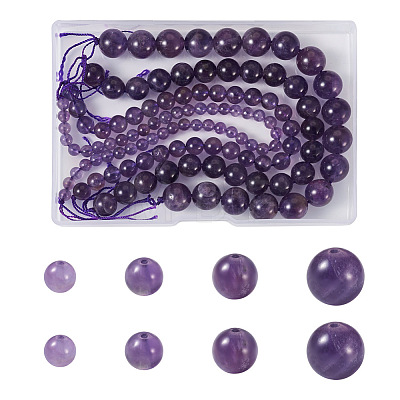 4 Strands 4 Styles Natural Amethyst Beads Strands G-CW0001-08-1