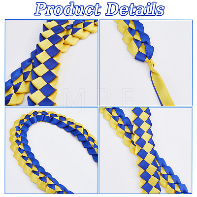 Two Tone Graduation Ribbon Leis FIND-WH0423-78C-1