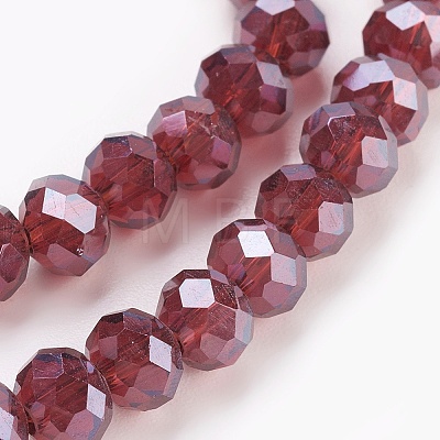 Electroplate Glass Beads Strands X-GLAA-K027-PL-A03-1