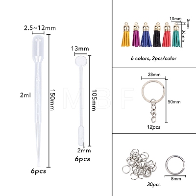 DIY UV Resin Epoxy Resin Keychain Jewelry Making DIY-OC0001-15-1