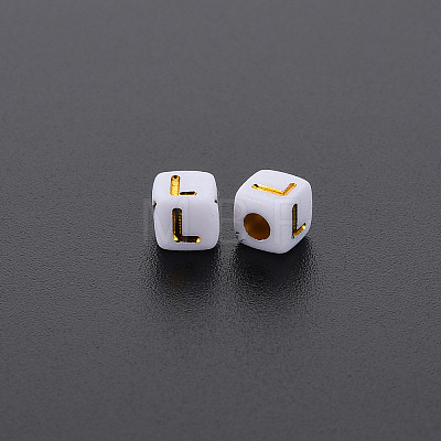 Opaque White Acrylic Beads X-MACR-Q242-010L-1