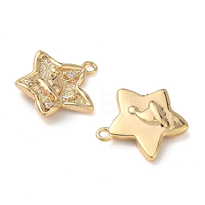 Christmas Brass Micro Pave Clear Cubic Zirconia Pendants KK-A280-03A-G-1