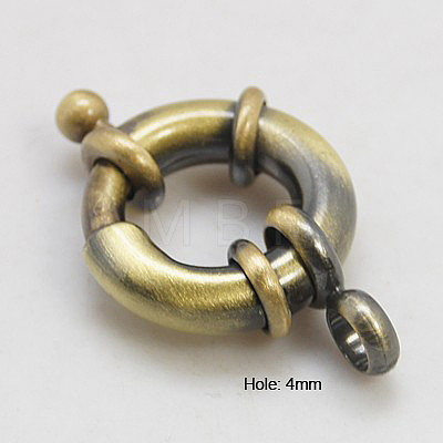 Brass Spring Ring Clasps KK-E266-17mm-AB-NR-1