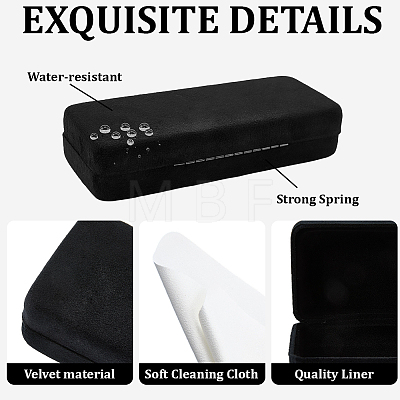 1Pc Rectangle Iron & Velvet Eyeglass Cases AJEW-CN0007-35B-1