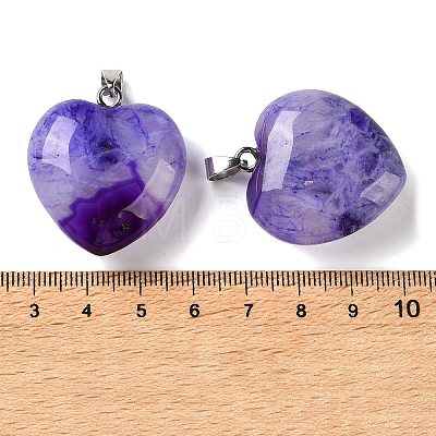 Dyed & Heated Natural Crystal Core Agate Pendants GG-CBACB71-04P-05-1
