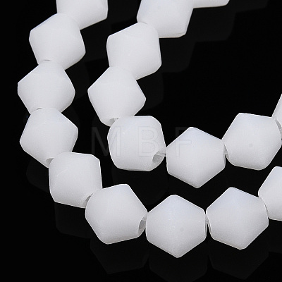 Imitation Jade Frosted Glass Bead Strands EGLA-A039-J6mm-MD06-1